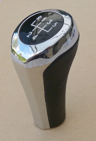 versnellingspook BMW chroom/leder, 5-versn. , aftermarket product